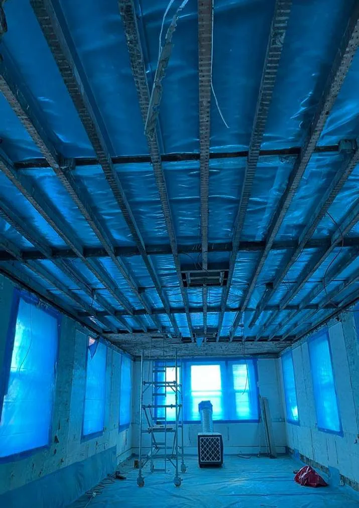 Licensed asbestos removal enclosure at Royal Marsden Hospital, London