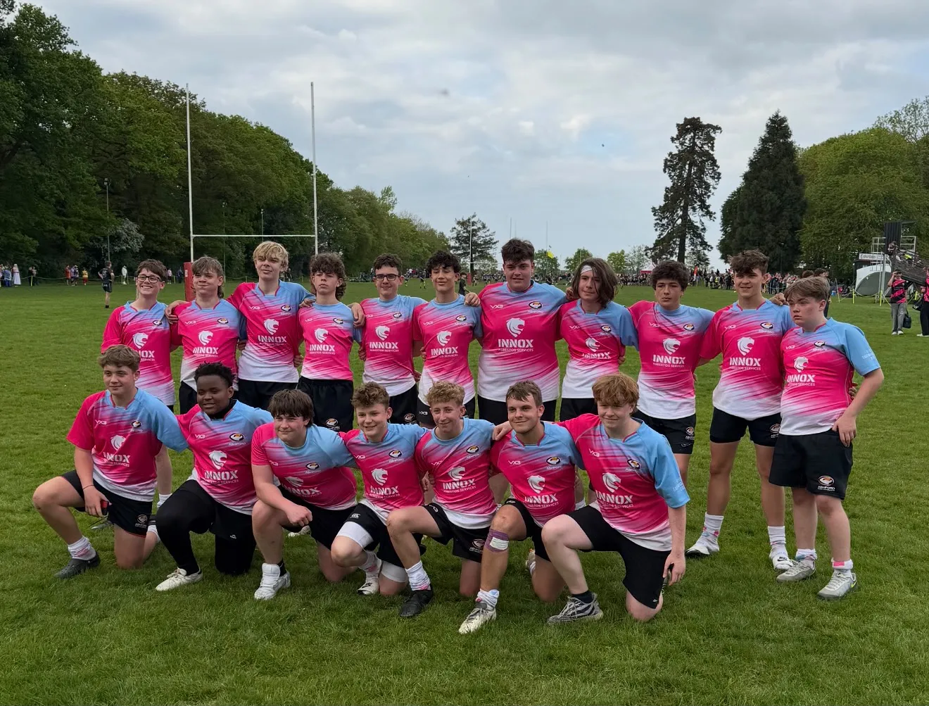 INNOX-sponsored squad at a youth rugby festival